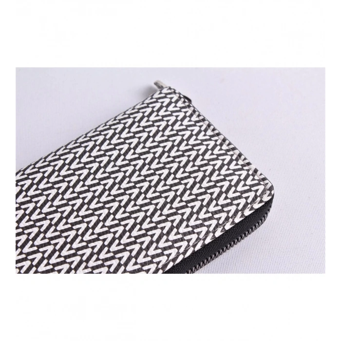 KİŞİYE ÖZEL V MODEL SİYAH TELEFON BÖLMELİ CÜZDAN