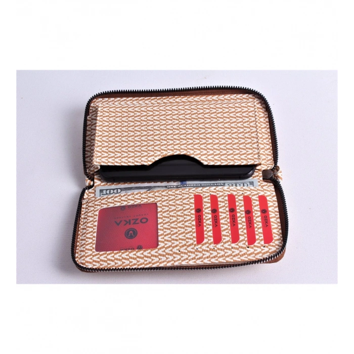 KİŞİYE ÖZEL V MODEL SARI TELEFON BÖLMELİ CÜZDAN