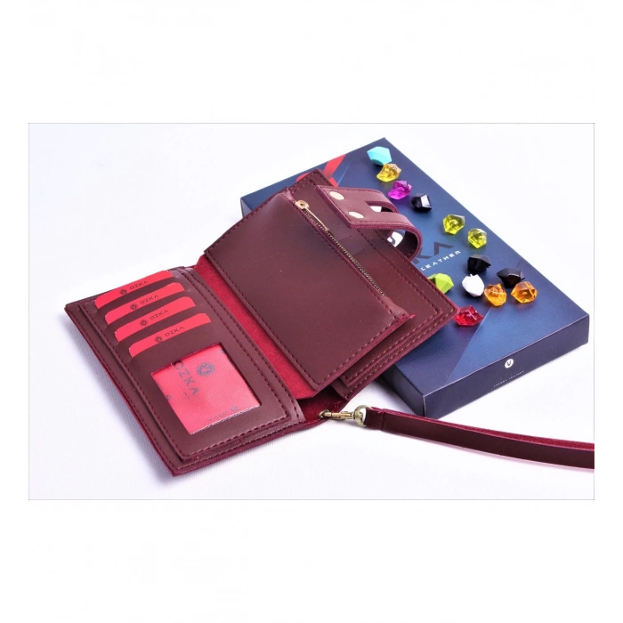 BORDO ÇİFT ÇITÇITLI MODEL TREND KADIN CÜZDANI