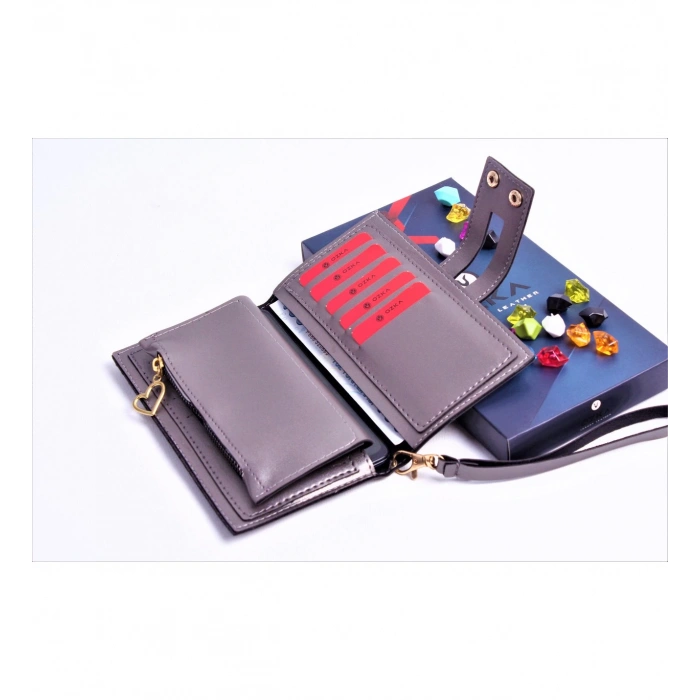 GÜMÜŞ ÇİFT ÇITÇITLI MODEL TREND KADIN CÜZDANI