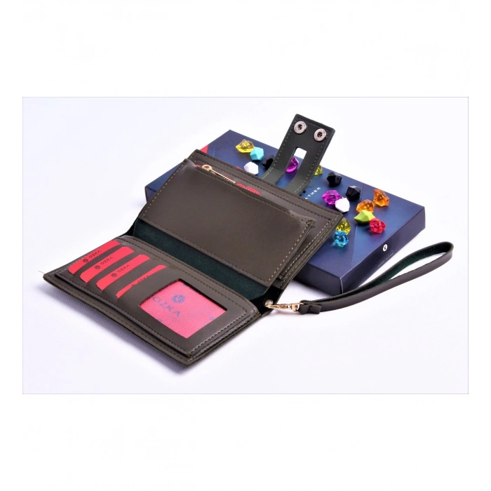 HAKİ ÇİFT ÇITÇITLI MODEL TREND KADIN CÜZDANI