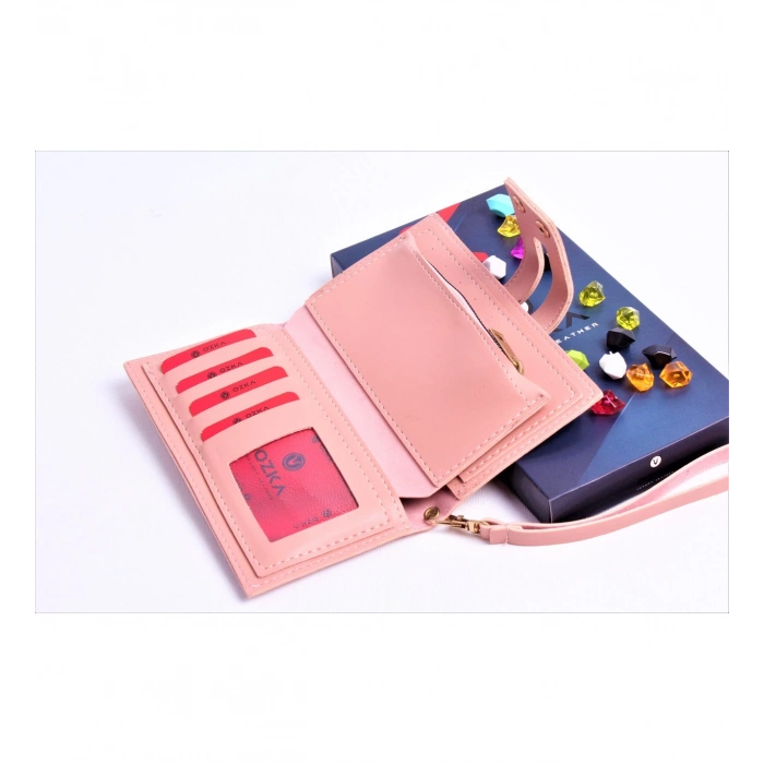 PUDRA ÇİFT ÇITÇITLI MODEL TREND KADIN CÜZDANI