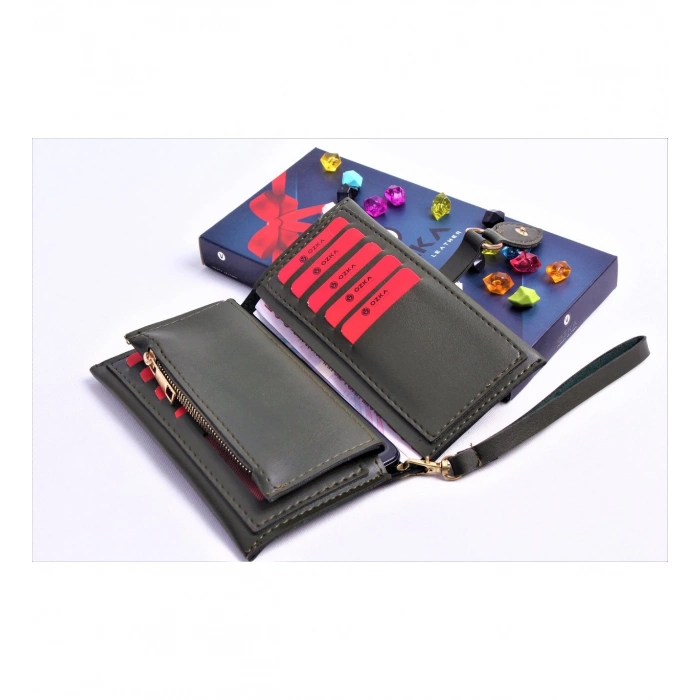 HAKİ DAMLA MODEL TREND KADIN CÜZDANI