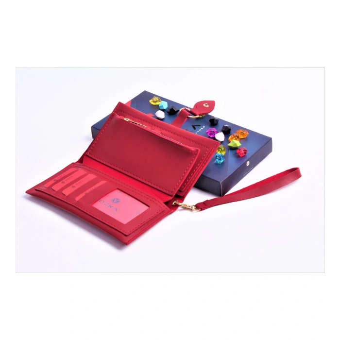 KIRMIZI DAMLA MODEL TREND KADIN CÜZDANI