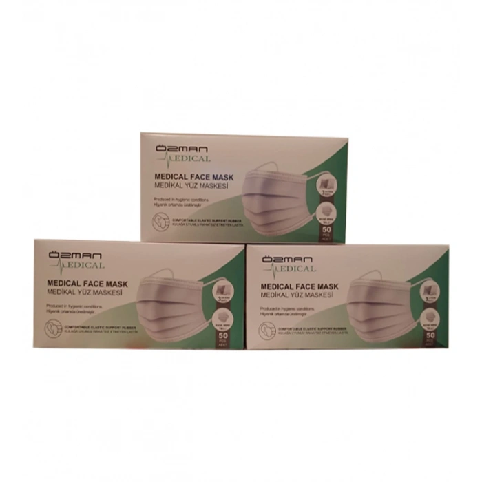 3 KUTU TELLİ 3 KATLI MEDİKAL YÜZ MASKESİ