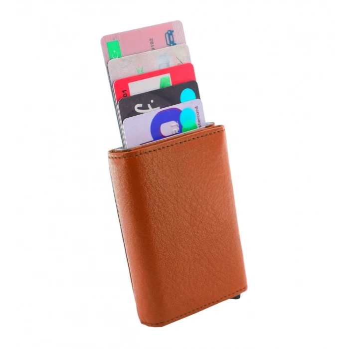 Kisiye Özel Otomatik Mekanizmalı 1.Sınıf Gerçek Deri Cüzdan Kartlık - TESBİH ve ANAHTARLIK HEDİYE!