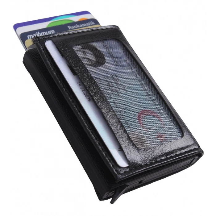 Kisiye Özel Otomatik Mekanizmalı Deri Cüzdan