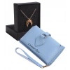 KİŞİYE ÖZEL MAVİ RENK MAÇA MODEL CÜZDAN & KANATLAR KOLYE SET - ANAHTARLIK HEDİYELİ!
