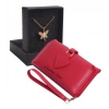 KİŞİYE ÖZEL KIRMIZI RENK MAÇA MODEL CÜZDAN & YUSUFÇUK KOLYE SET - ANAHTARLIK HEDİYELİ!