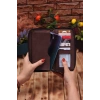 Crazy Kahverengi Telefon Bölmeli Uzun Cüzdan ve Otomatik Mekanizmalı Kartlık Cüzdan Sevgili Paketi