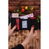 Crazy Siyah Telefon Bölmeli Uzun Cüzdan ve Otomatik Mekanizmalı Kartlık Cüzdan Sevgili Paketi