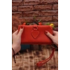 Turuncu Telefon Bölmeli Trend Kadın Cüzdan