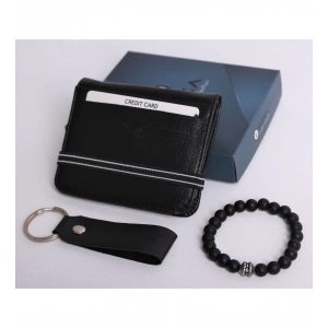 KİŞİYE ÖZEL LASTİKLİ KARTLIKLI CÜZDAN - ANAHTARLIK VE BİLEKLİK HEDİYE