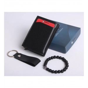 KİŞİYE ÖZEL YENİ TREND OTOMATİK MEKANİZMALI CÜZDAN - ANAHTARLIK VE BİLEKLİK HEDİYELİ