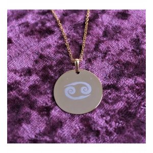 KİŞİYE ÖZEL BURÇ BASKILI UNISEX KOLYE (GOLD)