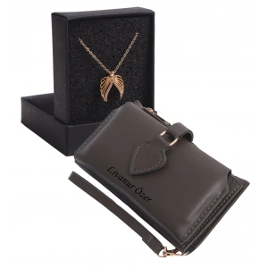 KİŞİYE ÖZEL HAKİ RENK MAÇA MODEL CÜZDAN & KANATLAR KOLYE SET - ANAHTARLIK HEDİYELİ!