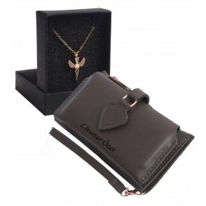 KİŞİYE ÖZEL HAKİ RENK MAÇA MODEL CÜZDAN & ELMASBAŞ KOLYE SET - ANAHTARLIK HEDİYELİ!