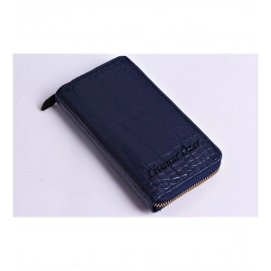 KİŞİYE ÖZEL CROCO MODEL LACİVERT TELEFON BÖLMELİ CÜZDAN