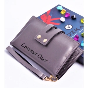 GÜMÜŞ ÇİFT ÇITÇITLI MODEL TREND KADIN CÜZDANI