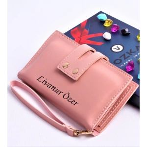 PUDRA ÇİFT ÇITÇITLI MODEL TREND KADIN CÜZDANI