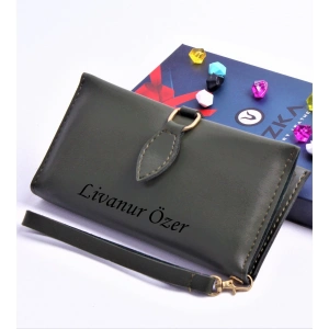 HAKİ DAMLA MODEL TREND KADIN CÜZDANI