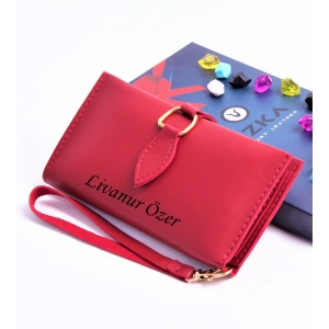 KIRMIZI DAMLA MODEL TREND KADIN CÜZDANI