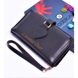 SİYAH MAÇA MODEL TREND KADIN CÜZDANI