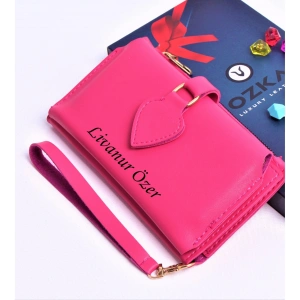 PEMBE MAÇA MODEL TREND KADIN CÜZDANI - ANAHTARLIK HEDİYELİ !