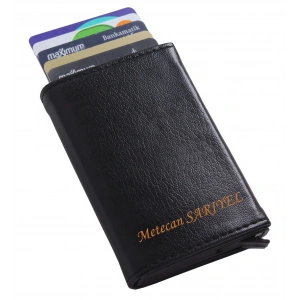 ÖZKA LEATHER - Kişiye Özel Otomatik Mekanizmalı Deri Cüzdan - Anahtarlık ve Tesbih Hediye!