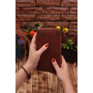 Taba Telefon Bölmeli Unisex Deri Uzun Kartlık Cüzdan Portföy