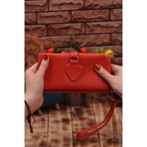 Turuncu Telefon Bölmeli Trend Kadın Cüzdan