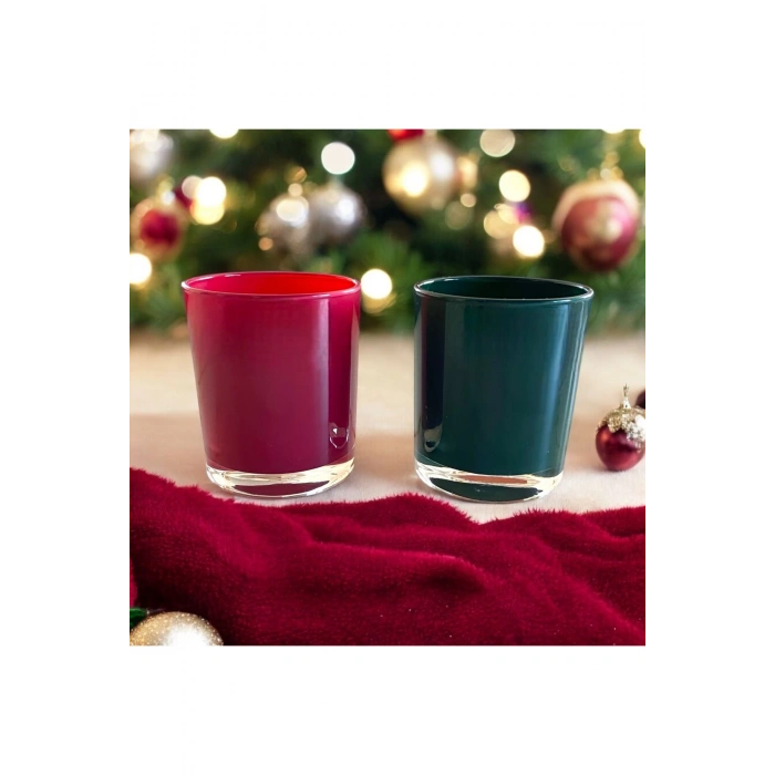 Yılbaşı / Noel / Christmas Temalı Doğal Soya Wax Aromaterapi Kokulu Şömine Efektli 2li Mum Seti