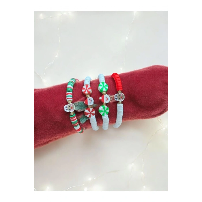 Yılbaşı Hediye Kutusu Noel Temalı Çocuk Çorap - Tükenmez Kalem - Şans Bilekliği