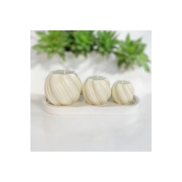 Aromaterapik Doğal Soya Wax  Dekoratif 3lü Mum Seti