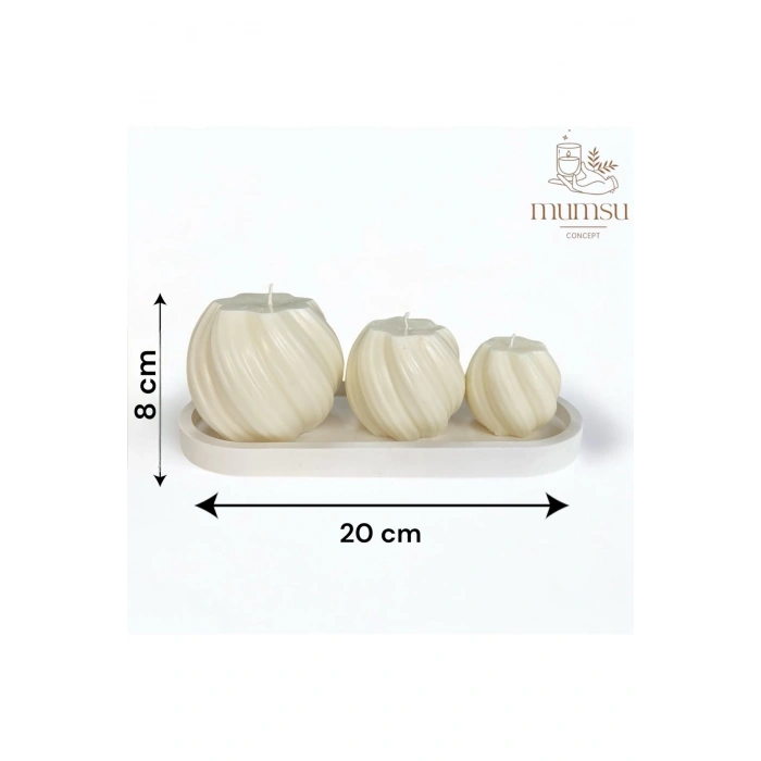 Aromaterapik Doğal Soya Wax  Dekoratif 3lü Mum Seti