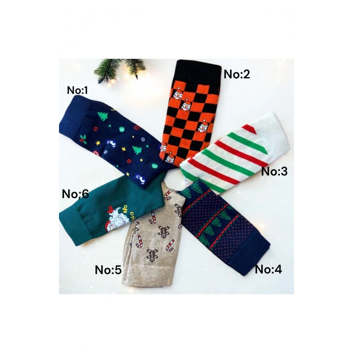 Yılbaşı / Noel / Christmas Temalı Hediye Kutulu 2li Erkek Çorap Seti