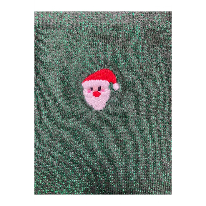 Yılbaşı / Noel / Christmas Temalı Simli Parlak Mini Nakış Figürlü Kadın Çorap