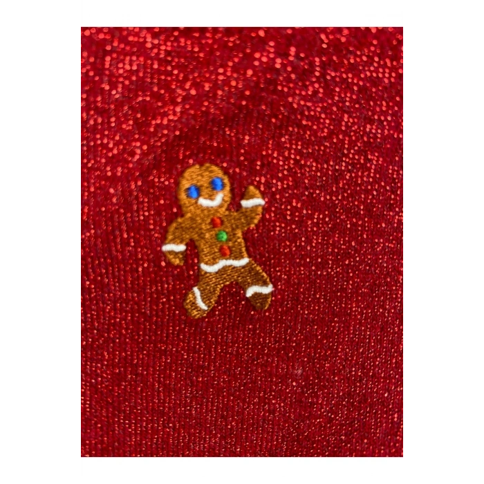 Yılbaşı / Noel / Christmas Temalı Simli Parlak Mini Nakış Figürlü Kadın Çorap