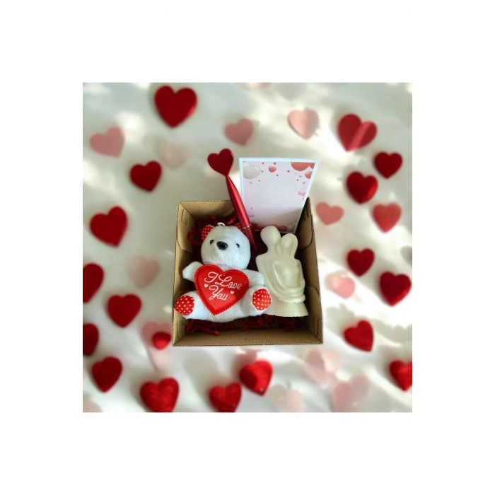 Özel Günler Için Kutulu Hediye Seti (AYICIK ANAHTARLIK BİBLO KALEM NOT KARTI)