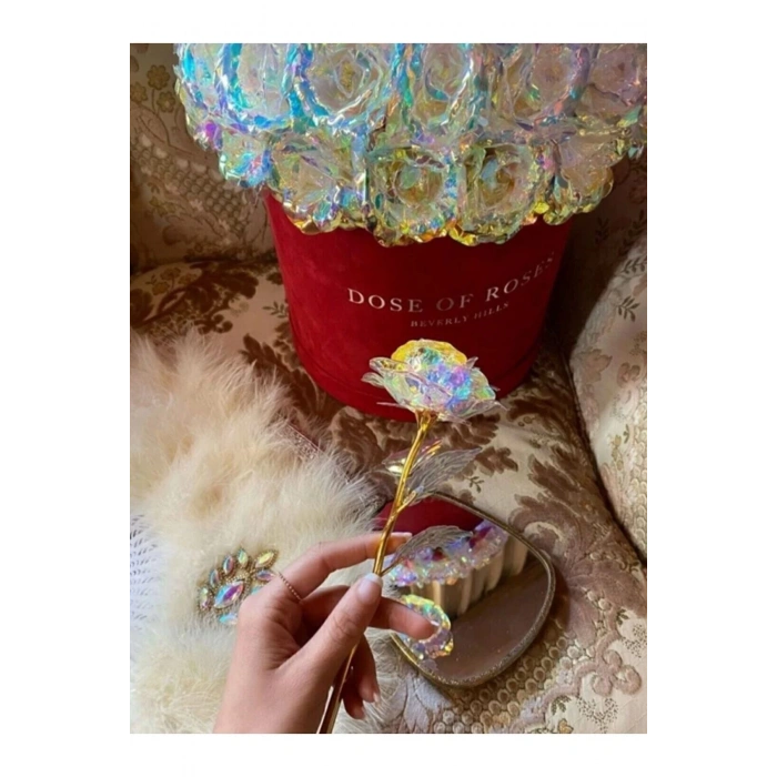 2 adet sonsuzluk gülü galaxy rose kelebek buketi hediye yılbaşı anneler sevgililer günü hediye