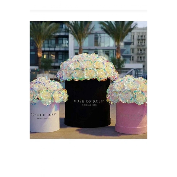 2 adet sonsuzluk gülü galaxy rose kelebek buketi hediye yılbaşı anneler sevgililer günü hediye