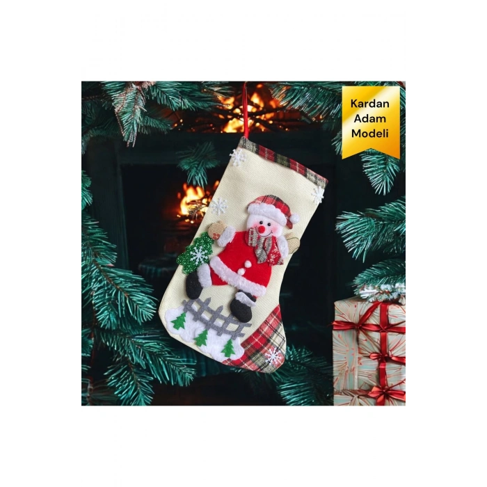 Noel Çorabı Şömine Dekoru Yılbaşı Süslemesi