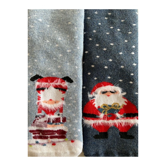 Yılbaşı / Noel / Christmas Temalı Hediye Kutulu Çocuk 2li Havlu Çorap Seti