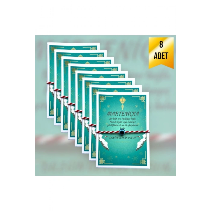 Marteniçka Dilek Şans Bilekliği - 8 Adet - Hediyelik Martenitsa, Martenişka