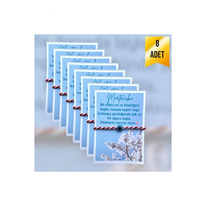 Marteniçka Dilek Şans Bilekliği - 8 Adet - Hediyelik Martenitsa, Martenişka