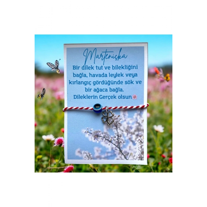 MARTENİÇKA DİLEK ŞANS BİLEKLİĞİ - NAZAR BONCUĞU VE ŞANS OBJELİ