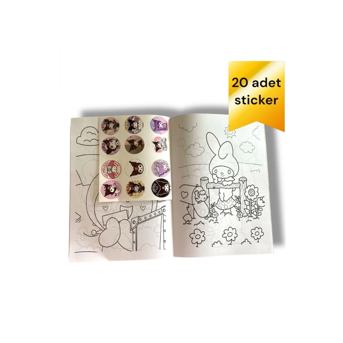 KUROMİ BOYAMA KİTABI, 16 SAYFA, 20 ADET STICKER, 1 ADET KARTON MASKE