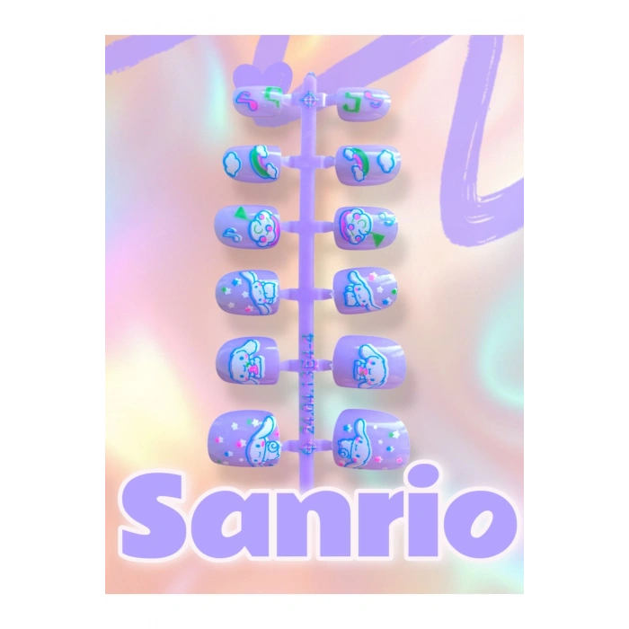 SANRIO KARAKTERLİ ÇOCUK TAKMA TIRNAK (BANT YAPIŞKANI İLE BİRLİKTE)