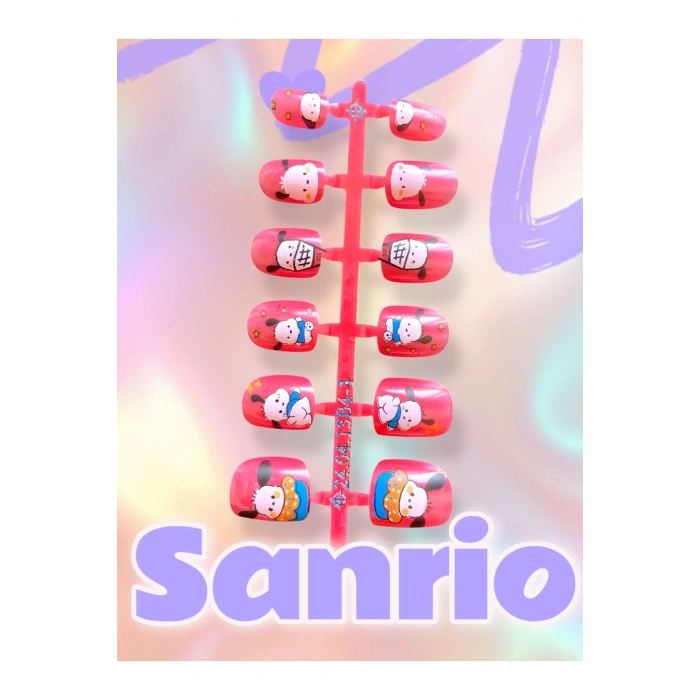 SANRIO KARAKTERLİ ÇOCUK TAKMA TIRNAK (BANT YAPIŞKANI İLE BİRLİKTE)
