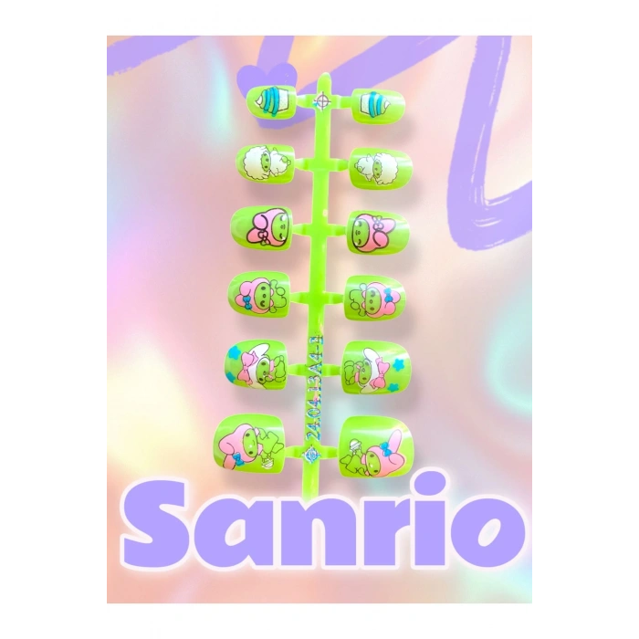 SANRIO KARAKTERLİ ÇOCUK TAKMA TIRNAK (BANT YAPIŞKANI İLE BİRLİKTE)